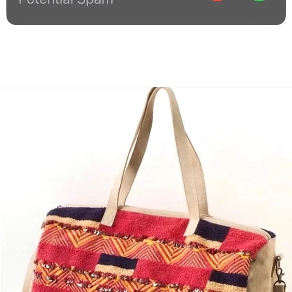 NWOT Free People First Class Suede Embellished Weekender in Primrose Bag - Picture 8 of 12